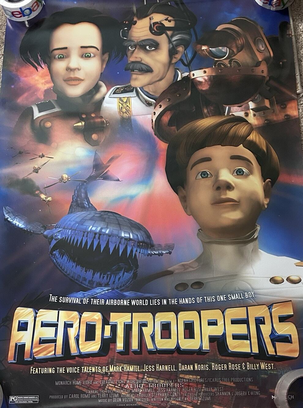 Aero-Troopers 2004 Original Movie Poster 38x27 Animated Sci-Fi Mark Hamill